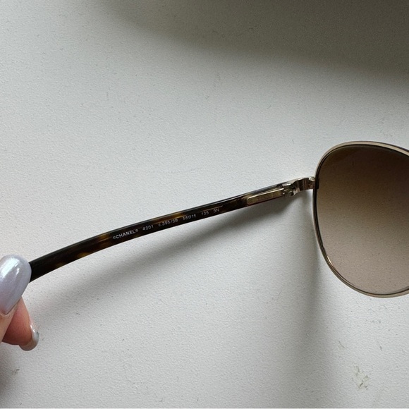 Chanel Aviator Brown Sunglasses - Picture 3 of 5